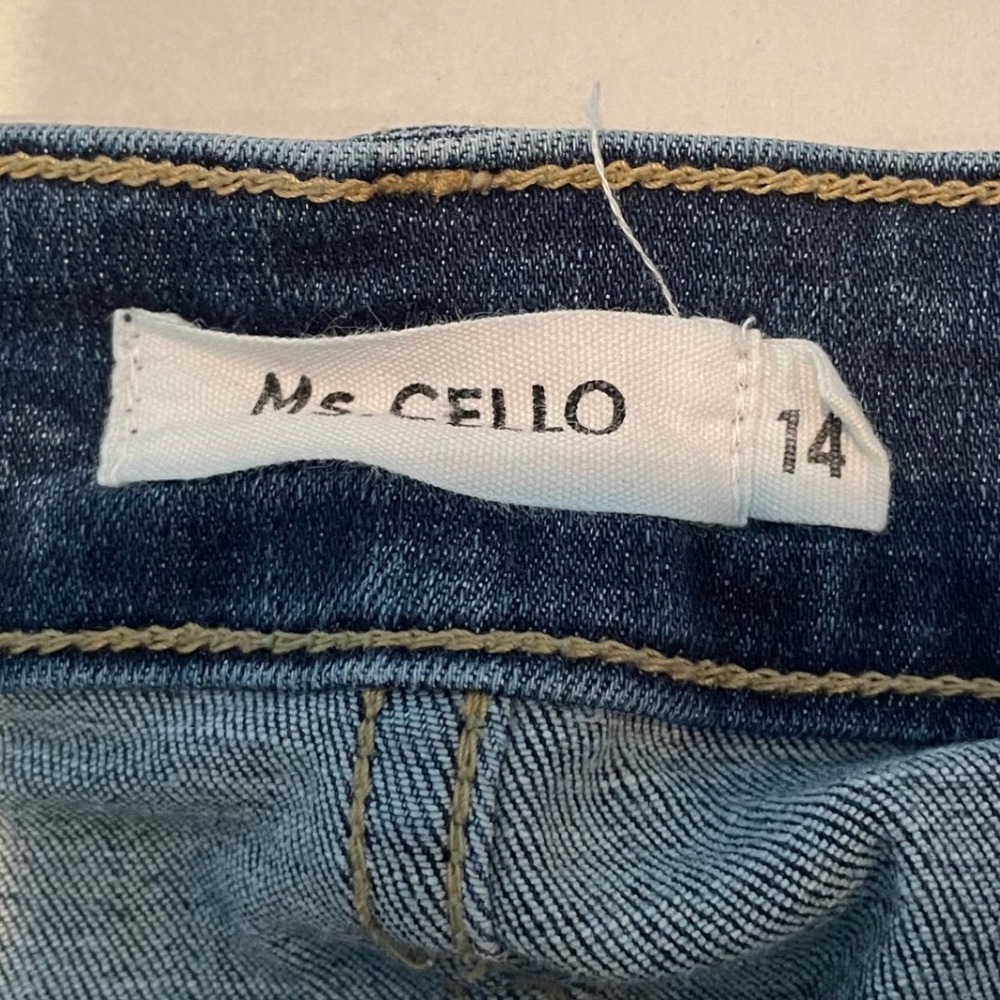 Ms Cello Women Dark Wash Distressed Skinny Jeans Size 14 Americana Indie Pop - Picture 3 of 6